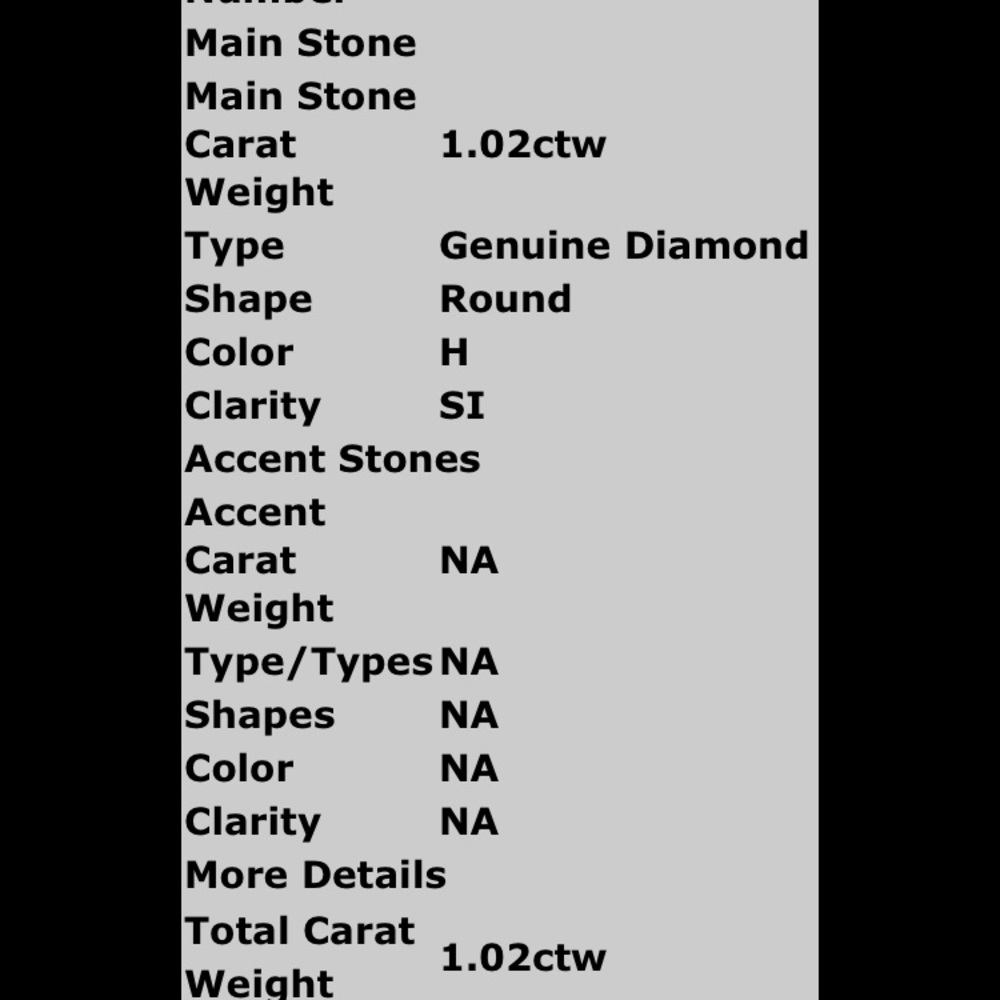 ❌❌❌SOLD❌❌❌❌FINAL PRICE 👛👛 NWOT 1.02 CTW GENUINE WHITE DIAMOND  RING - Picture 7 of 8